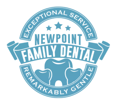 The image features a logo with text that reads  NEWPORT FAMILY DENTAL.  The logo includes a stylized graphic of a tooth, which is part of the design.